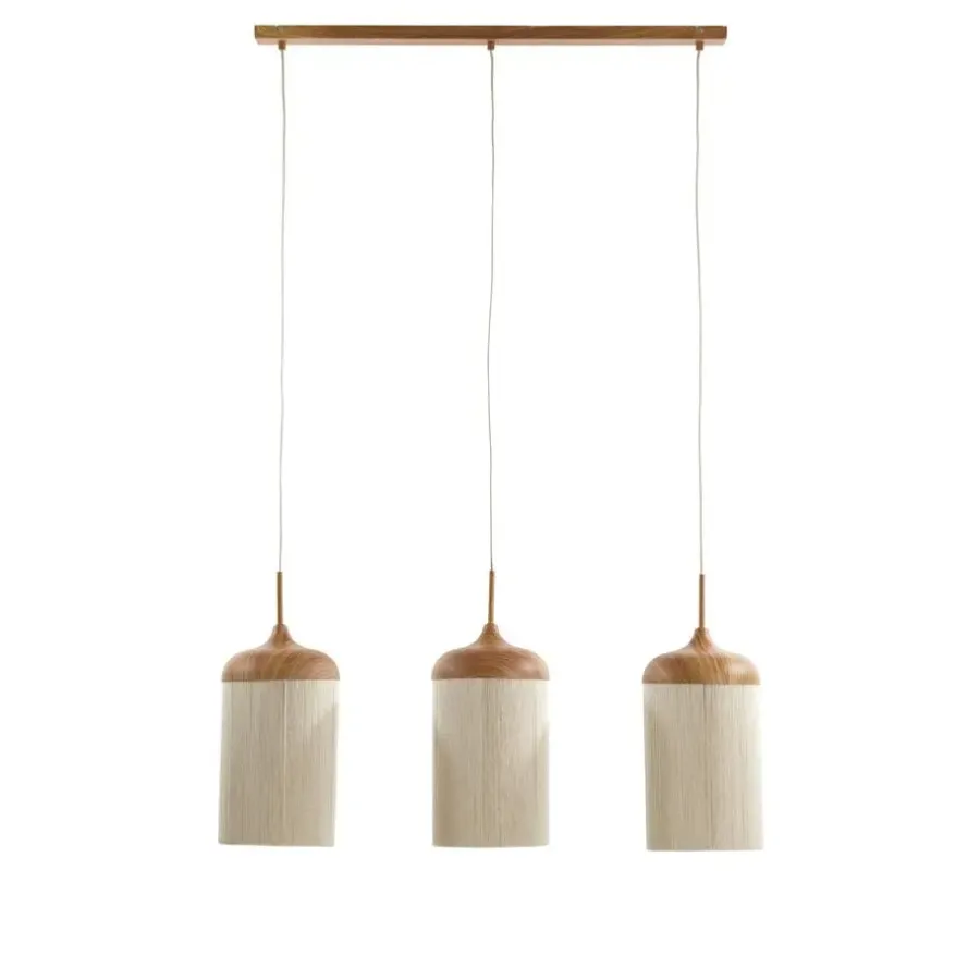 Light & Living Hanglamp Dania - Naturel/Crème - 90x22x32cm - 3L