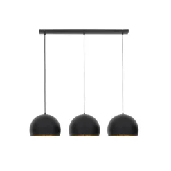 Hanglampen-Light & Living Hanglamp JAICEY - Mat Zwart-Goud - 3-Lichtpunten