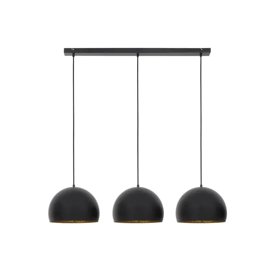Hanglampen-Light & Living Hanglamp JAICEY - Mat Zwart-Goud - 3-Lichtpunten