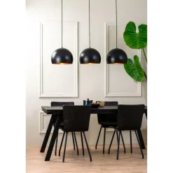 Hanglampen-Light & Living Hanglamp JAICEY - Mat Zwart-Goud - 3-Lichtpunten