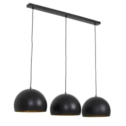 Hanglampen-Light & Living Hanglamp JAICEY - Mat Zwart-Goud - 3-Lichtpunten