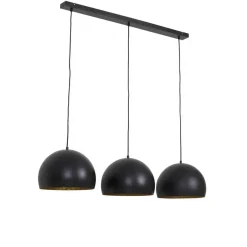 Hanglampen-Light & Living Hanglamp JAICEY - Mat Zwart-Goud - 3-Lichtpunten