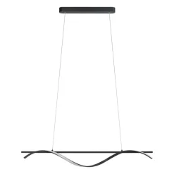 Leen Bakker Hanglamp Joa LED - mat zwart metaal - 120x100x12 cm