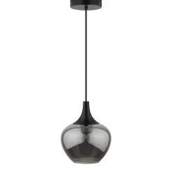 Leen Bakker Hanglamp Lola - smoke metaal/glas - 150xØ19 cm