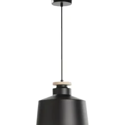 Hanglampen-Leen Bakker Hanglamp Mallorca E27 - mat zwart - 150xØ30 cm