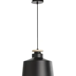 Hanglampen-Leen Bakker Hanglamp Mallorca E27 - mat zwart - 150xØ30 cm