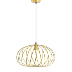Hanglampen-Leen Bakker Hanglamp Pamplona E27 - goudkleur - 25xØ45,5 cm