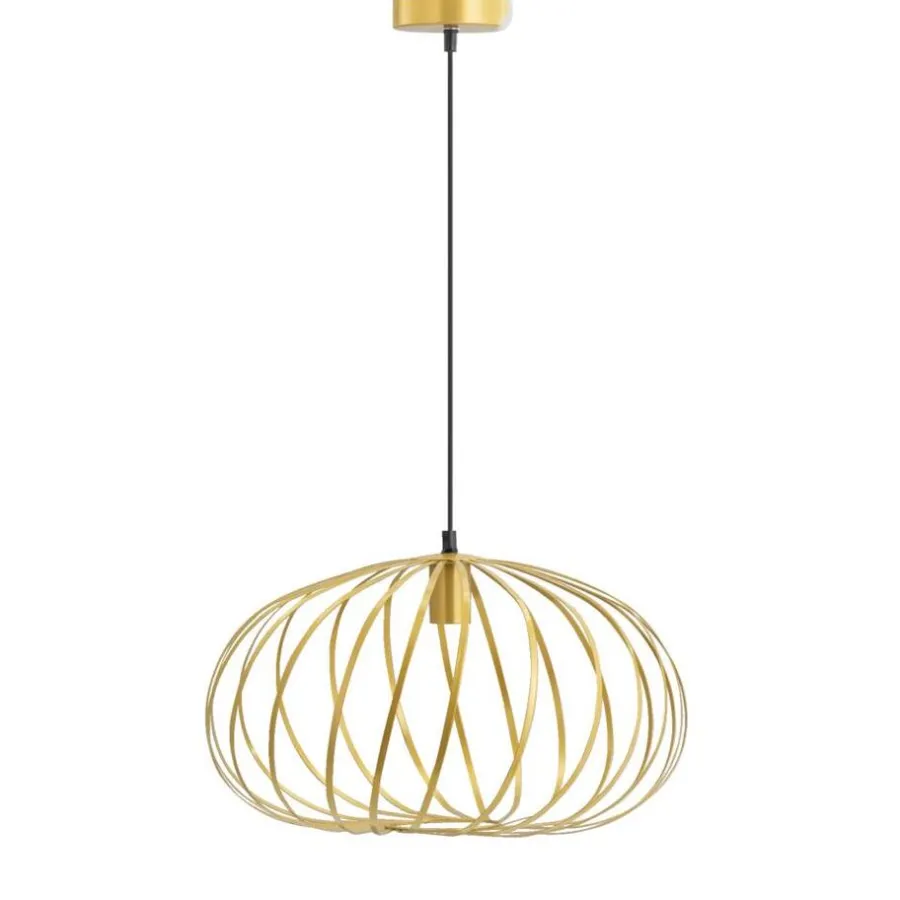 Hanglampen-Leen Bakker Hanglamp Pamplona E27 - goudkleur - 25xØ45,5 cm