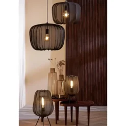 Hanglampen-Light & Living Hanglamp Plumeria - Zwart - Ø50cm