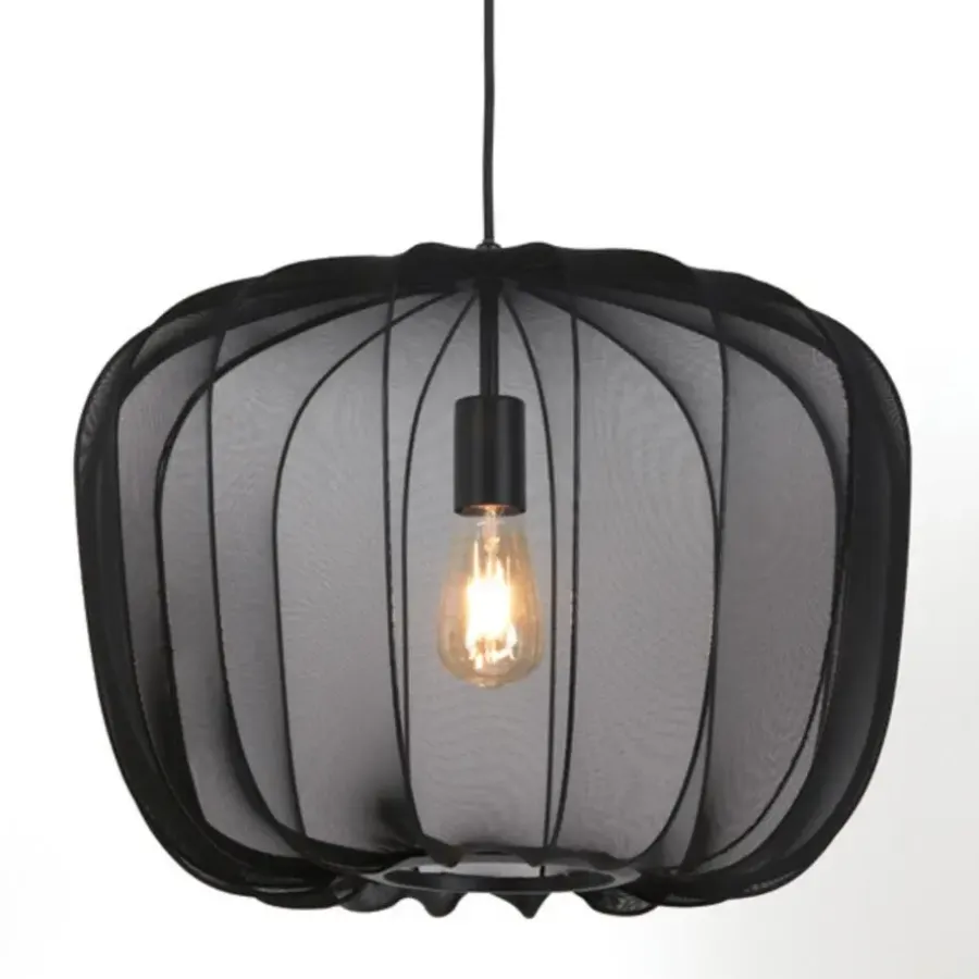 Hanglampen-Light & Living Hanglamp Plumeria - Zwart - Ø50cm