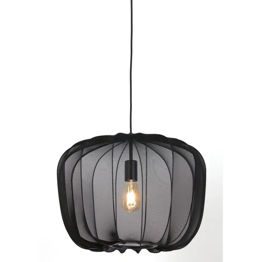 Hanglampen-Light & Living Hanglamp Plumeria - Zwart - Ø50cm