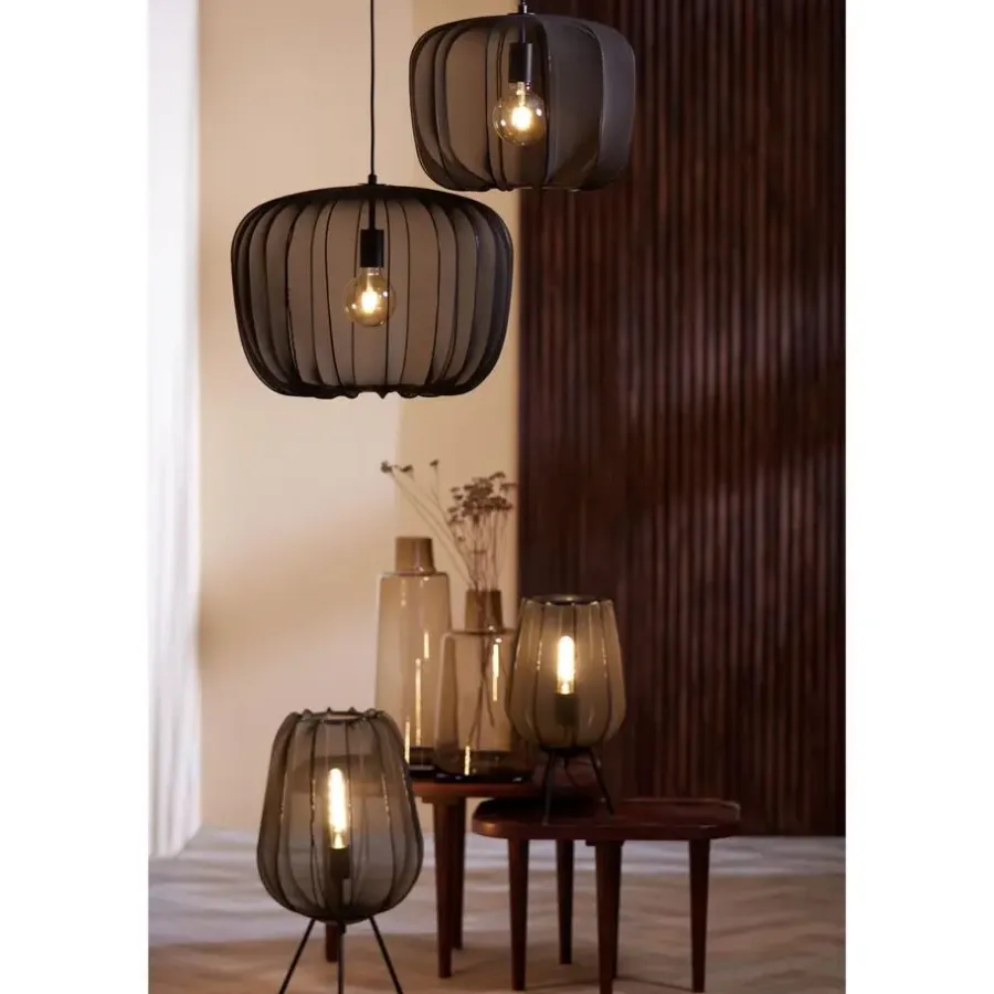 Light & Living Hanglamp Plumeria - Zwart - Ø40cm