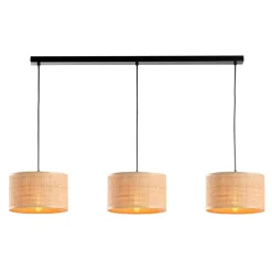 Leen Bakker Hanglamp Romana - 3-lichts - naturel - 120x115 cm