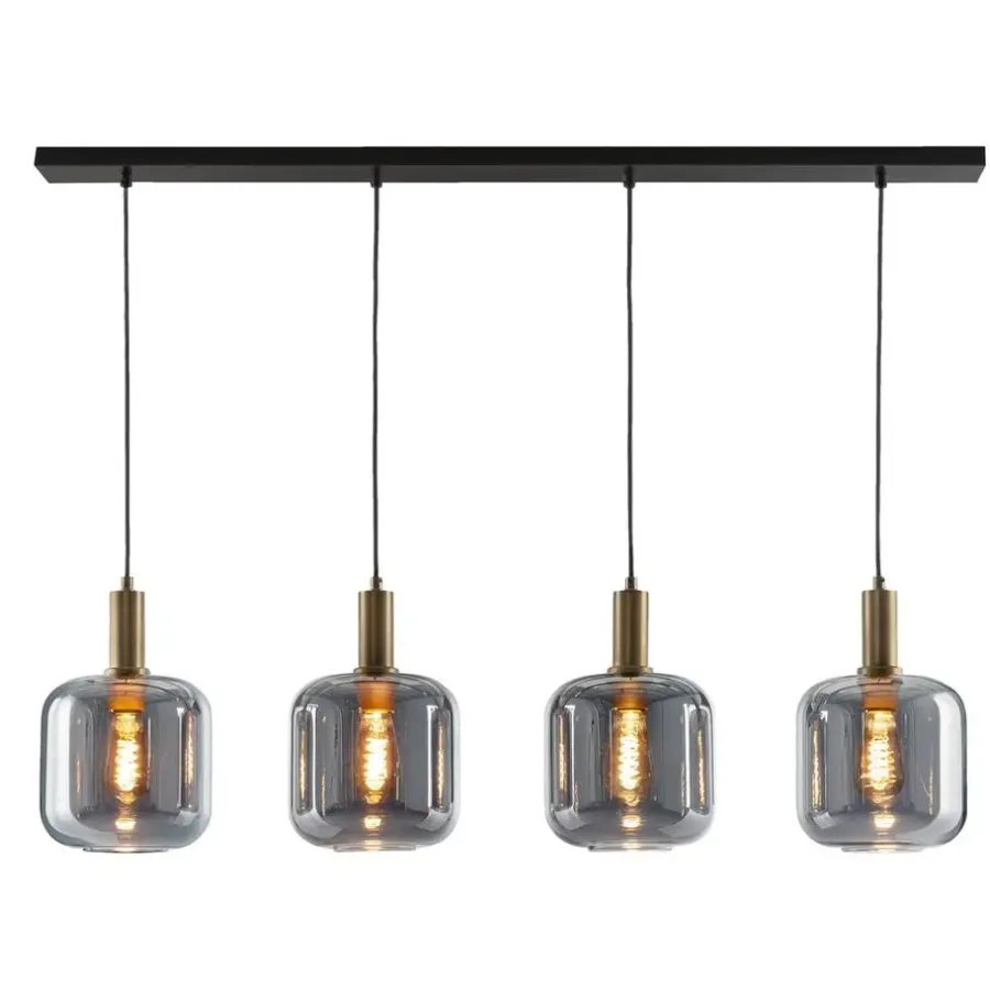 Leen Bakker Hanglamp Toulouse 4-lichts - zwart - 150x120x10 cm
