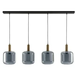 Leen Bakker Hanglamp Toulouse 4-lichts - zwart - 150x120x10 cm