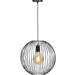 Hanglampen-Leen Bakker Hanglamp Xavier - zwart - 150xØ40 cm