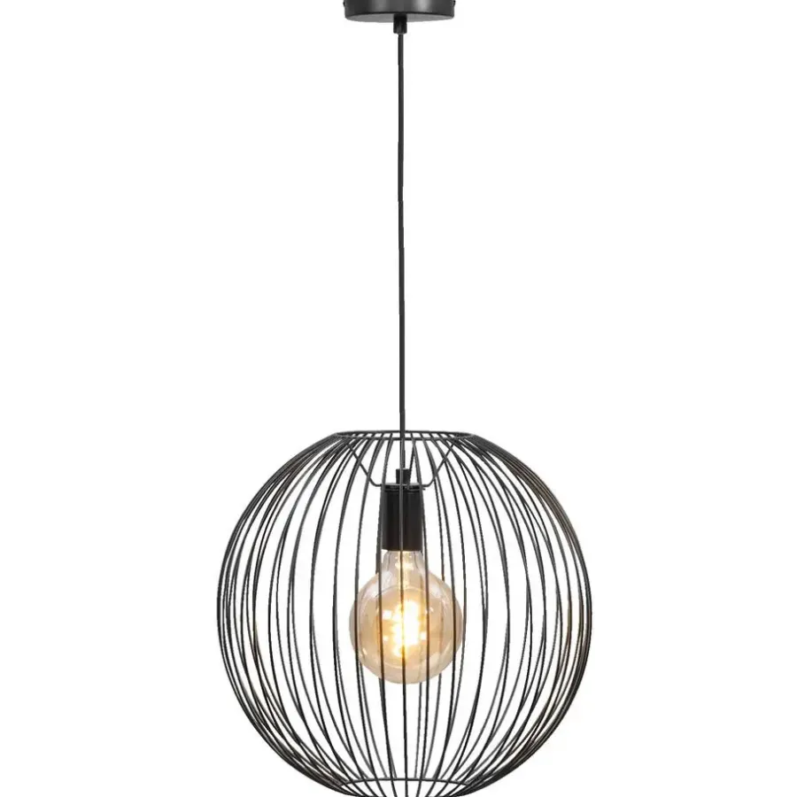 Hanglampen-Leen Bakker Hanglamp Xavier - zwart - 150xØ40 cm