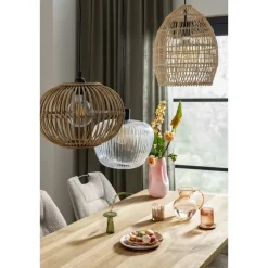 Leen Bakker Hanglamp Yosemite - helder/mat zwart - Ø25x120 cm