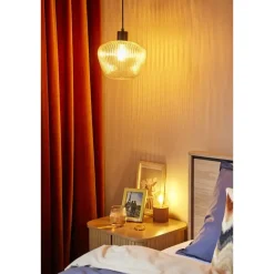 Leen Bakker Hanglamp Yosemite - helder/mat zwart - Ø25x120 cm