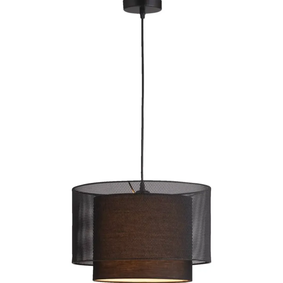 Hanglampen-Leen Bakker Hanglamp Zaragoza E27 - mat zwart - 120xØ35 cm