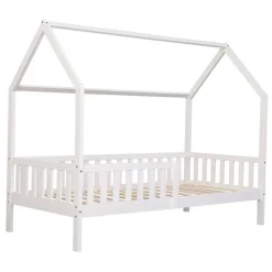 1-Persoons Bedden-Happy Garden Bed MARCEAU - Wit - Hout