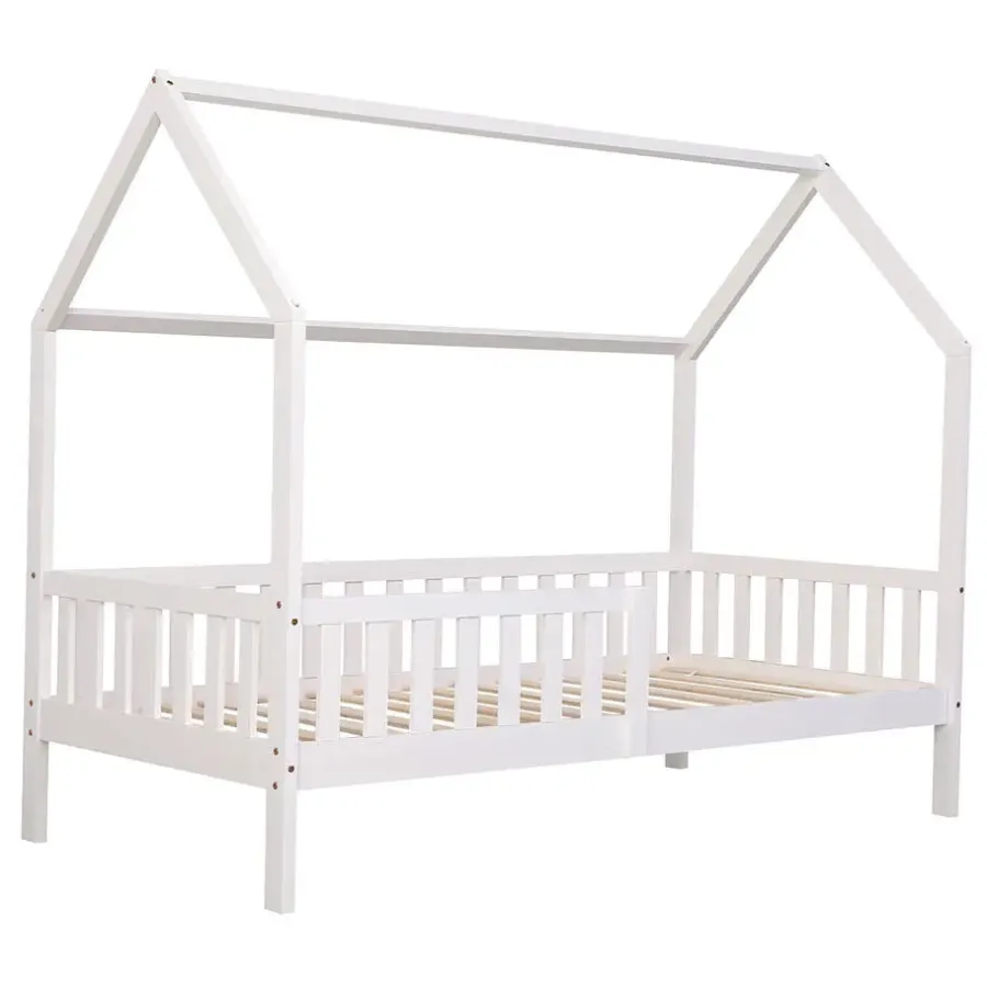 1-Persoons Bedden-Happy Garden Bed MARCEAU - Wit - Hout