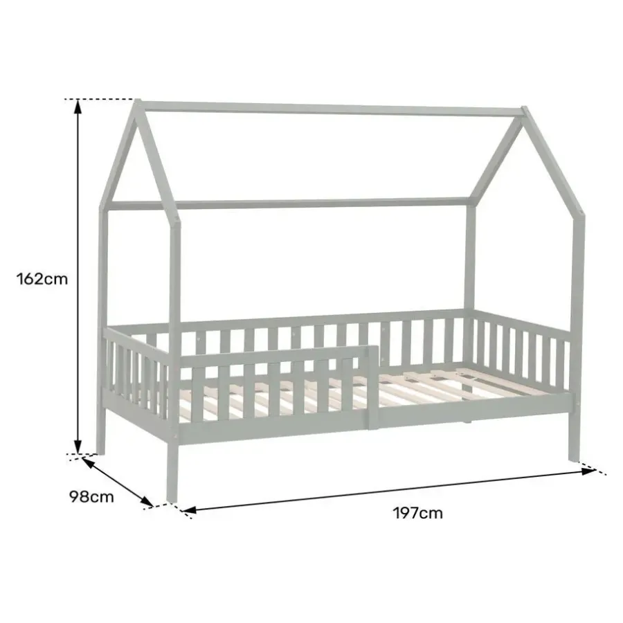 1-Persoons Bedden-Happy Garden Bed MARCEAU - Wit - Hout