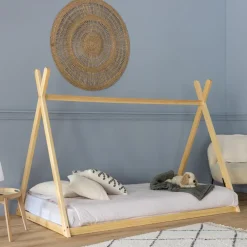 Kinderbedden-Happy Garden Bed VALENTIN - Bruin - Hout