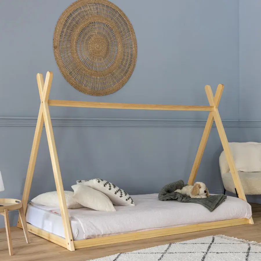 Kinderbedden-Happy Garden Bed VALENTIN - Bruin - Hout