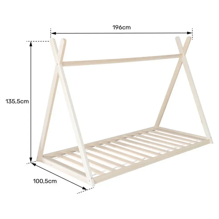 Kinderbedden-Happy Garden Bed VALENTIN - Bruin - Hout
