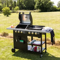 Barbecues En Accessoires-Happy Garden Gas barbecue VESUVIO - Zwart - Staal