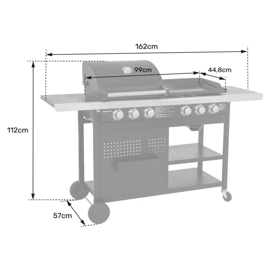 Barbecues En Accessoires-Happy Garden Gas barbecue VESUVIO - Zwart - Staal