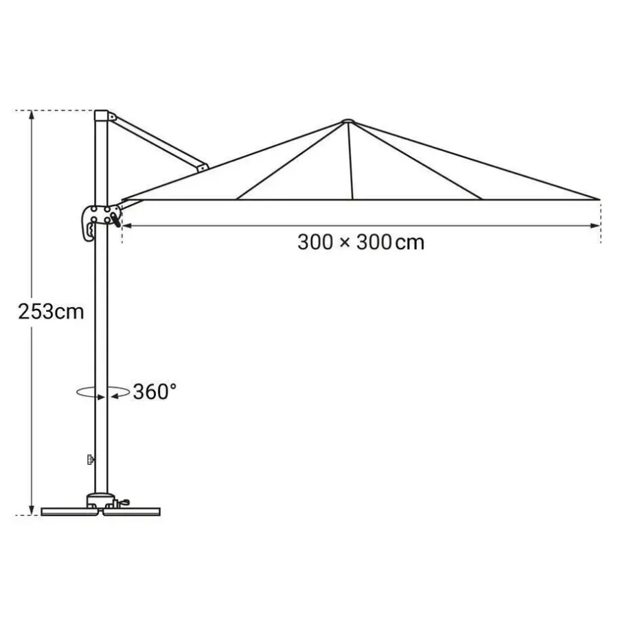 Happy Garden Parasol MOLOKAI - Bruin - Aluminium