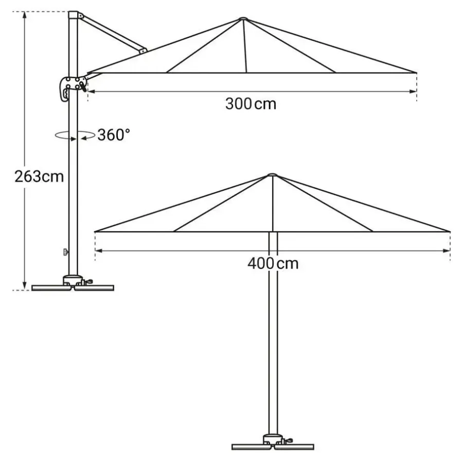 Parasols-Happy Garden Parasol MOLOKAI - Wit - Aluminium