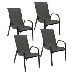 Tuinstoelen-Happy Garden Stoel MARBELLA - Grijs - Aluminium