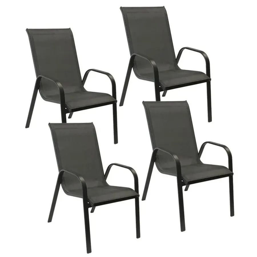 Tuinstoelen-Happy Garden Stoel MARBELLA - Grijs - Aluminium
