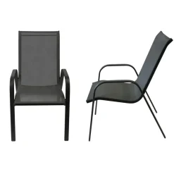 Tuinstoelen-Happy Garden Stoel MARBELLA - Grijs - Aluminium