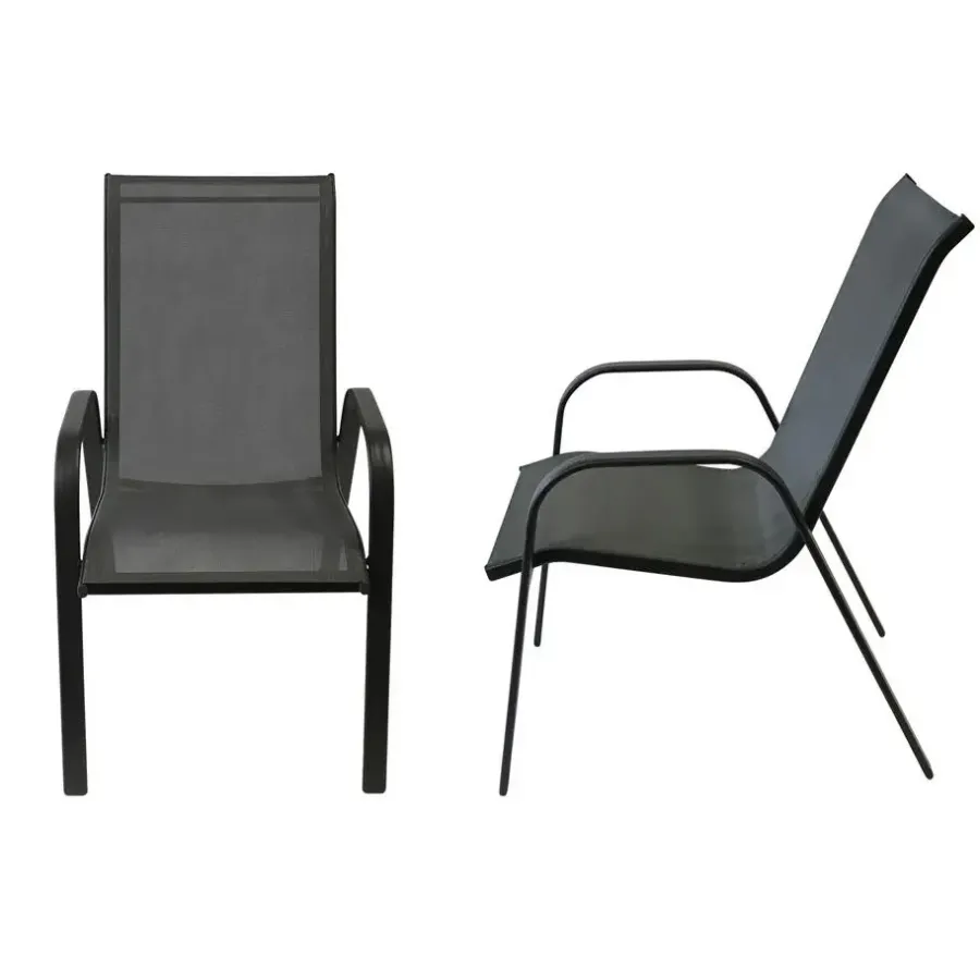 Tuinstoelen-Happy Garden Stoel MARBELLA - Grijs - Aluminium