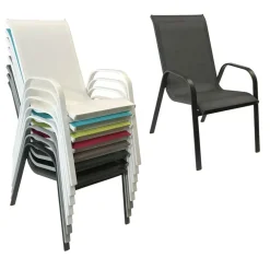 Tuinstoelen-Happy Garden Stoel MARBELLA - Grijs - Aluminium