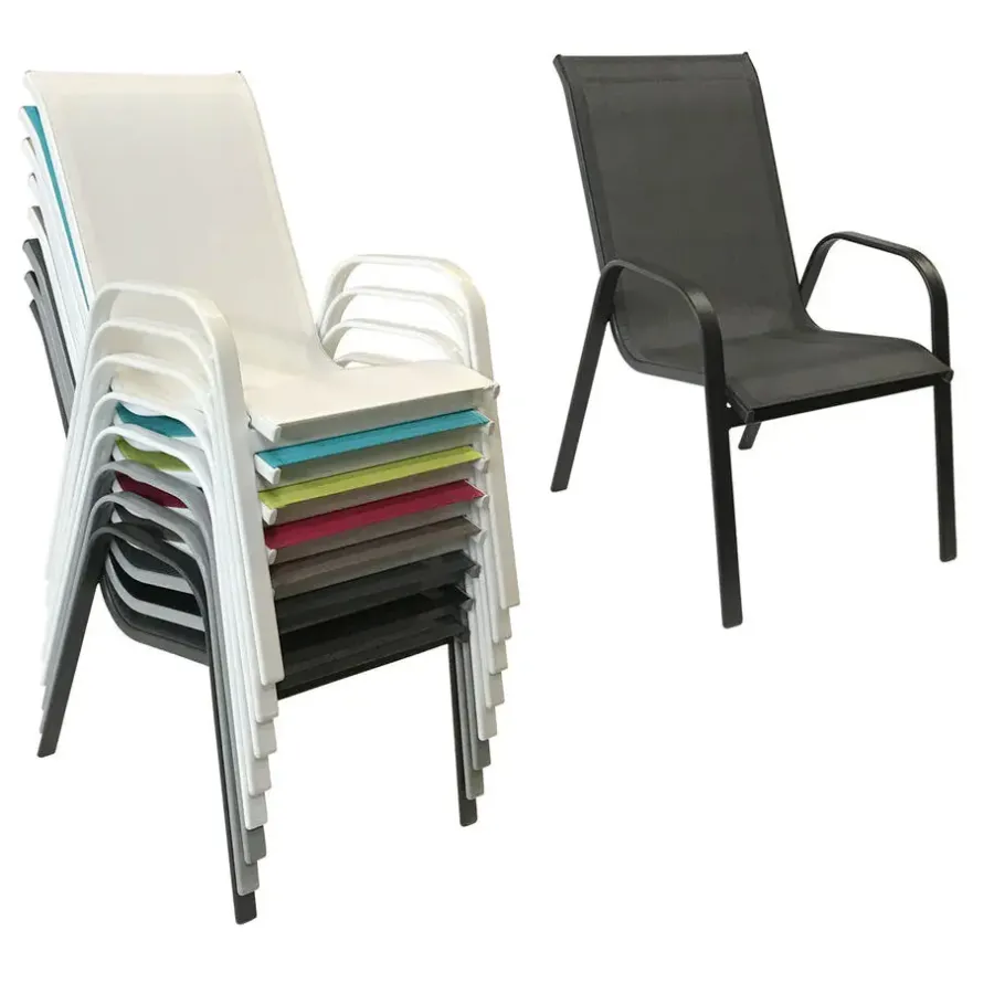 Tuinstoelen-Happy Garden Stoel MARBELLA - Grijs - Aluminium