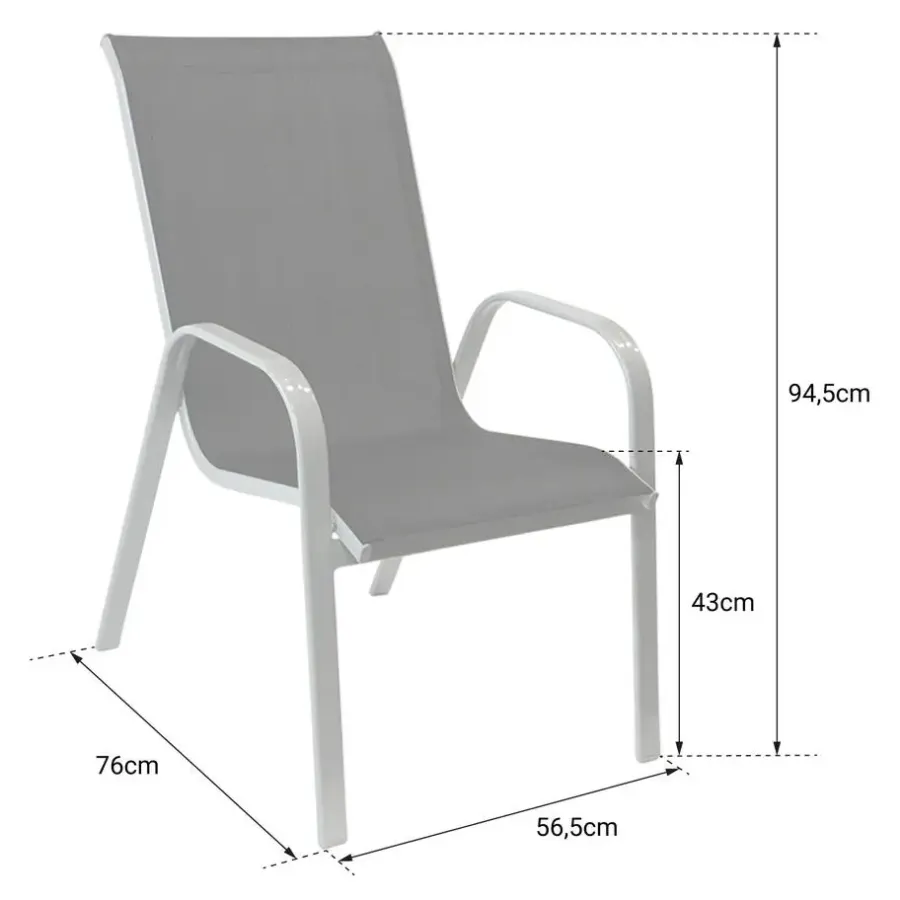 Tuinstoelen-Happy Garden Stoel MARBELLA - Grijs - Aluminium