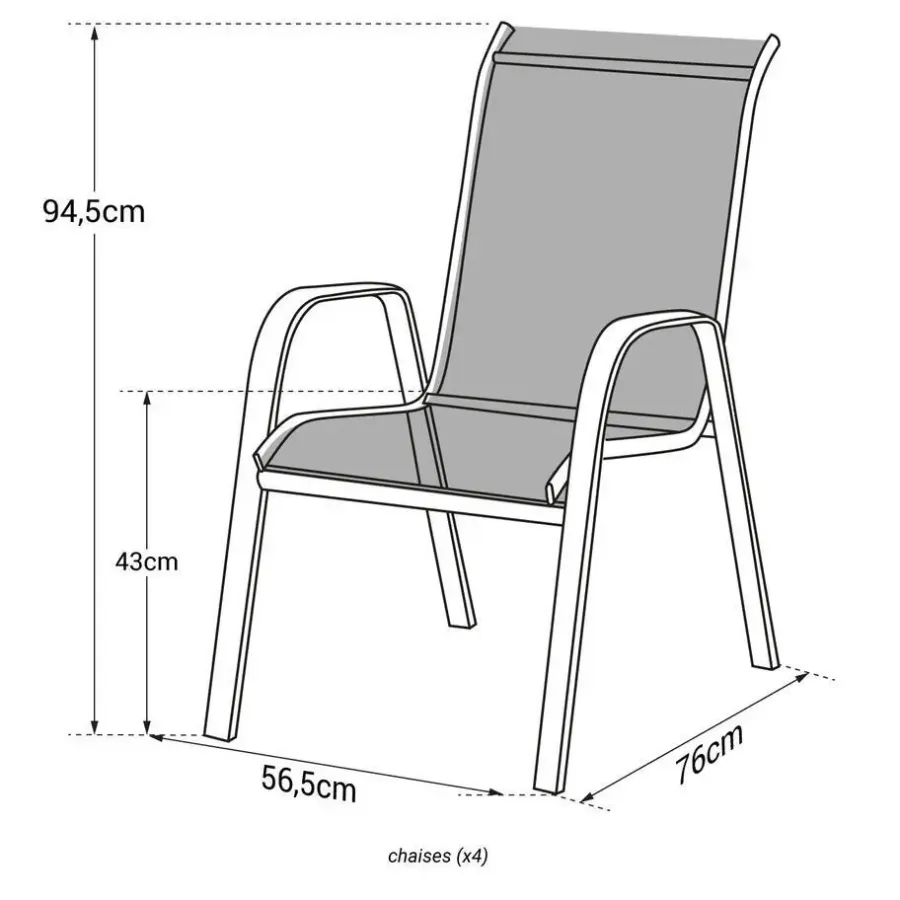 Tuinstoelen-Happy Garden Stoel MARBELLA - Grijs - Aluminium