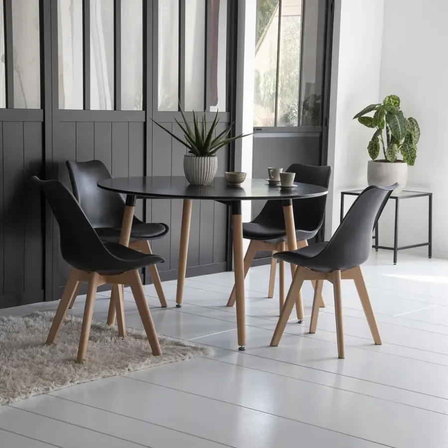 Ronde Eettafels-Happy Garden Tabel MARTHA - Zwart - MDF