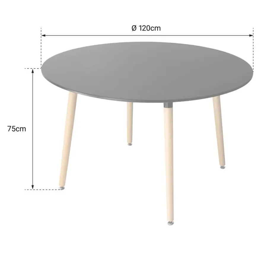 Ronde Eettafels-Happy Garden Tabel MARTHA - Zwart - MDF