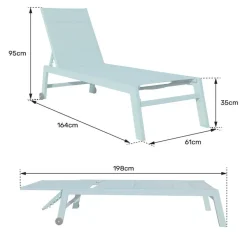 Ligbedden-Happy Garden Transat BARBADOS - Grijs - Aluminium