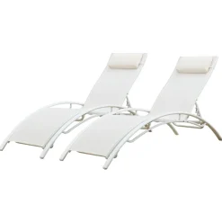 Ligbedden-Happy Garden Transat GALAPAGOS - Wit - Aluminium