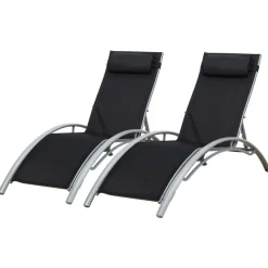 Ligbedden-Happy Garden Transat GALAPAGOS - Zwart - Aluminium