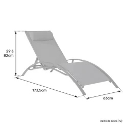 Ligbedden-Happy Garden Transat GALAPAGOS - Zwart - Aluminium