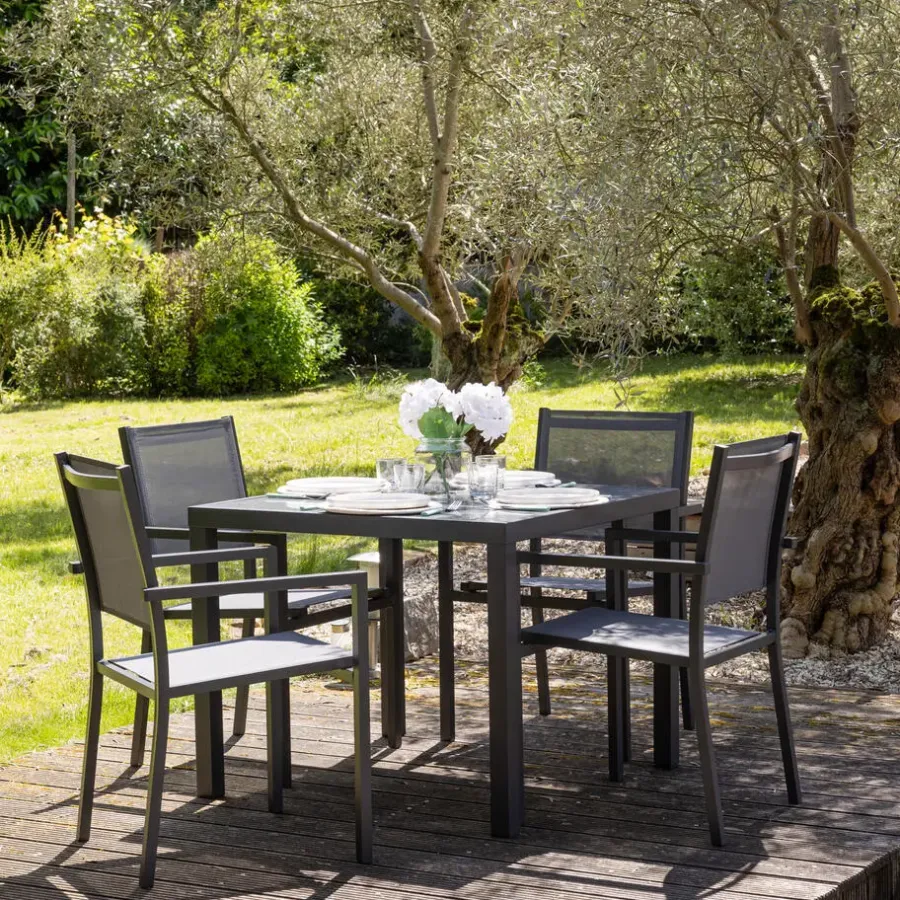 Happy Garden Tuinmeubilair BERGAMO - Grijs - Aluminium