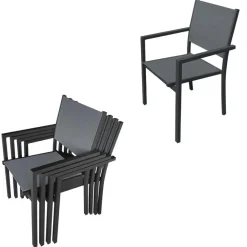 Happy Garden Tuinmeubilair BERGAMO - Grijs - Aluminium